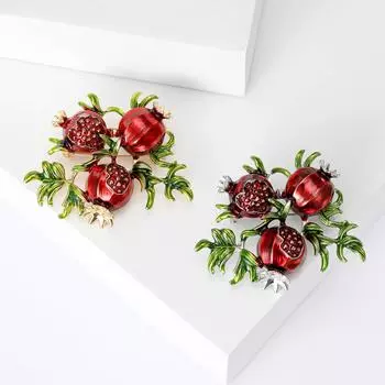 Креативная брошь в виде капли эмали с красным гранатом, заколка для корсажа, пряжка для шелкового шарфа