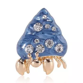 Креативная брошь в виде краба из сплава с каплями масла и бриллиантами, модная универсальная булавка для аксессуаров белый