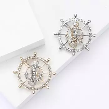 Креативная брошь в виде якоря из сплава в морском стиле, изысканная мужская брошь с украшением в виде булавки