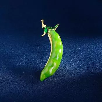 Креативная брошь в виде стручка гороха, высококачественный женский корсаж с зеленой эмалью, нишевый дизайн, булавка, аксессуары для костюма