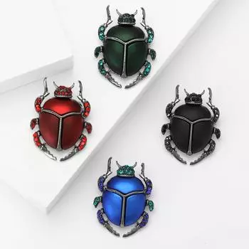 Креативная брошь в виде жука из эмали из сплава, атмосферная универсальная булавка для украшения мужского пиджака