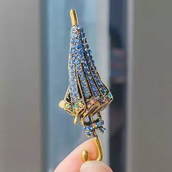 Креативная брошь-зонтик в виде бриллианта, мультяшная милая рубашка, костюм, аксессуары для одежды, булавка для воротника, корсаж со стразами
