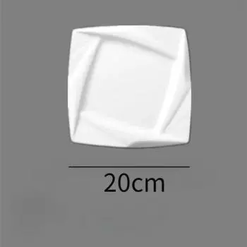 Креативная бытовая кухонная плита квадратная гостиничная ресторанная посуда чисто белая утолщенная изолированная тарелка десертная тарелка
