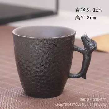 Креативная чашка-мастер, ретро-персональная чашка, чашка для чая кунг-фу, чайная чашка, чашка «Верный пес», чашка из грубой керамики 100ml
