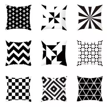 Креативная черно-белая полосатая наволочка для украшения автомобиля, офиса, гостиной, дома, наволочка 40x40cm