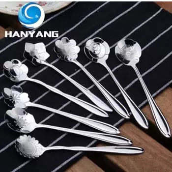 Креативная цветочная ложка из нержавеющей стали, посуда, ложка, десертная ложка, чайная ложка с молоком, кофейная ложка