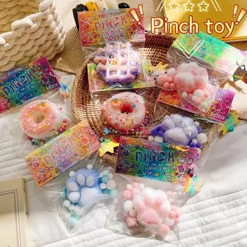 Креативная декомпрессионная милая мягкая игрушка для декомпрессии с отскоком, вафельным гамбургером, счастливым взрослым и детям, мягкий клей 1