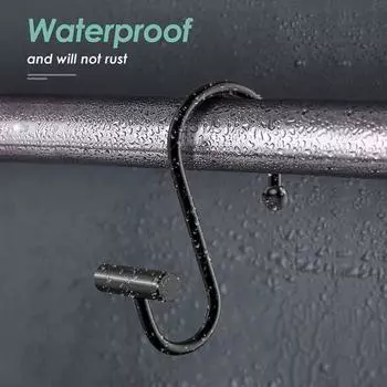 Креативная декоративная нержавеющая занавеска для ванной без заусенцев, оконные шторы, подвесной крючок, хозяйственные принадлежности, крючок для занавески для душа чёрный