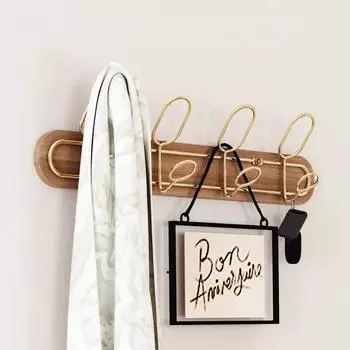 Креативная деревянная настенная вешалка для одежды с двумя крючками, штанга для одежды, вешалка для полотенец, халатов, мебель для прихожей Perchero