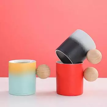 Креативная деревянная ручка кружка чашки необычная чашка чая кофе персонализированный подарок милые и разные чашки оригинальные кружки бесплатная доставка 300ml