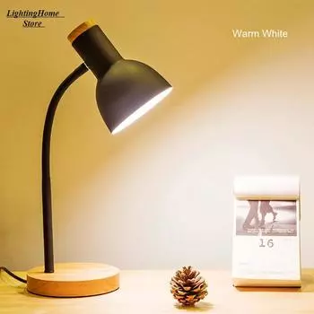 Креативная деревянная светодиодная складная скандинавская настольная лампа для защиты глаз, настольная лампа для чтения, гостиная, спальня, домашний декор WHITE&EU plug зелёный