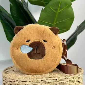 Креативная диагональная упаковка Capypie Eat Fish Kapibala, плюшевая сумка с мультяшным рисунком, большая вместительная сумка для захвата See Specifications