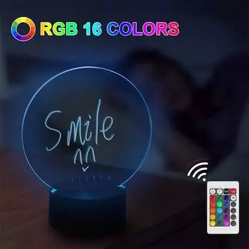 Креативная доска для заметок, светодиодный RGB ночник, USB доска для сообщений, праздничный светильник с ручкой, подарки, украшение дома, ночник с пультом дистанционного управления RGB light