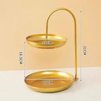 Креативная двойная металлическая тарелка для десерта, тарелка для салата, тарелка для фруктов, тарелка для конфет, посуда, кухонные принадлежности