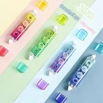 Креативная двухсторонняя корректирующая лента и клейкая лента-ролик, клей White Out, корректор канцелярских принадлежностей, двухсторонние клеевые ленты розовый