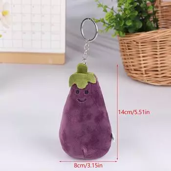 Креативная двухсторонняя плюшевая игрушка в виде горькой дыни, милый мультяшный брелок в виде баклажана, плюшевая кукла, брелок для ключей, сумка, кулон для подарков детям A1
