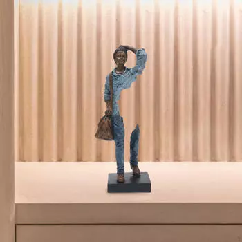 Креативная фигурка Статуэтка Абстрактная фигурка персонажа Украшение Современное художественное украшение Настольный орнамент синий