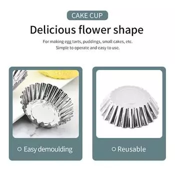 Креативная форма из нержавеющей стали для торта, формы для выпечки, кексов, пудингов, формочки для яичного пирога, формочки для кексов small