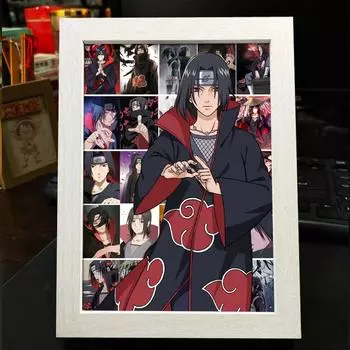 Креативная фоторамка в стиле аниме Учиха Итачи и Саске Наруто - готовая фотостенд в подарок однокласснику Uchiba Itachi
