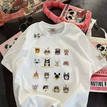 Креативная футболка для женщин, летняя одежда для пар с короткими рукавами, летние футболки S коричневый