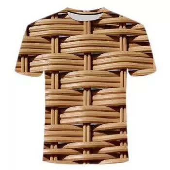 Креативная футболка с 3D принтом и тканой текстурой, мужские летние повседневные уличные футболки, индивидуальные футболки с круглым вырезом и короткими рукавами, топы XXS