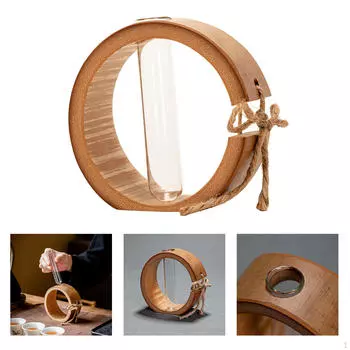 Креативная гидропонная ваза для цветов, держатель для растений, настольный стеклянный горшок, вазы для пробирок и бутонов для дома Round_Others