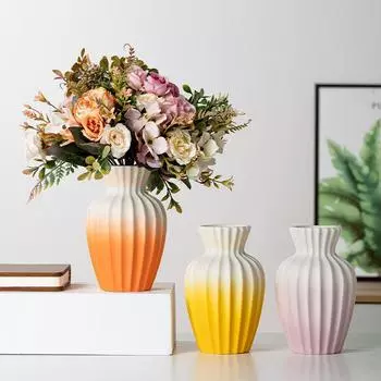 Креативная градиентная цветная ваза, керамическая гидропонная ваза, цветочная композиция, домашний декор, настольные украшения, украшение сада No.1