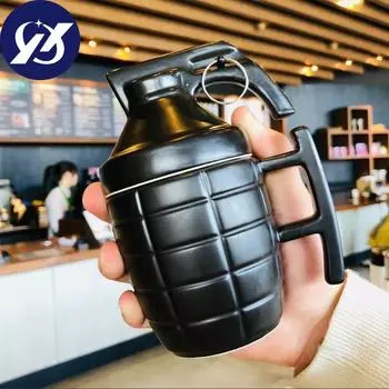 Креативная граната с крышкой, керамическая кружка, кофейная чашка, индивидуальный подарок белый