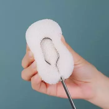 Креативная губчатая щетка с ручкой из нержавеющей стали, щетка для бутылок, чистящие средства