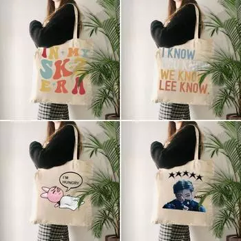 Креативная холщовая сумка-тоут с забавным принтом в виде букв, сумка для покупок с цитатой о дружбе, белые повседневные сумки через плечо 35x40cm