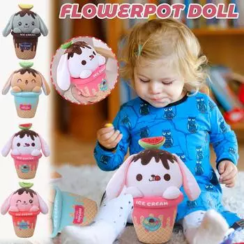 Креативная и инновационная милая кукла-ледяной вислоухий кролик, плюшевая игрушка, кукла в подарок коричневый