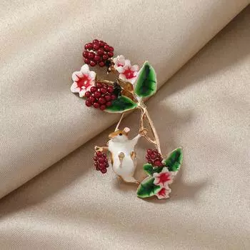 Креативная и милая одежда с булавкой-хомячком, белка, крадущая фрукты, небольшой свежий кардиган, брошь Anti-Light