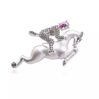 Креативная и персонализированная брошь в виде воина на коне, корсаж из ювелирного сплава, ювелирные изделия высокого класса золотой