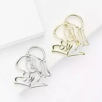 Креативная и простая брошь-аватар из сплава, изысканная и универсальная, женская, для пальто, корсажа, ювелирное украшение