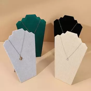 Креативная и простая двухзначная фланелевая демонстрационная доска для ожерелий, цепочка для ожерелий, вешалка для ювелирных изделий, полка для демонстрации ожерелий серый