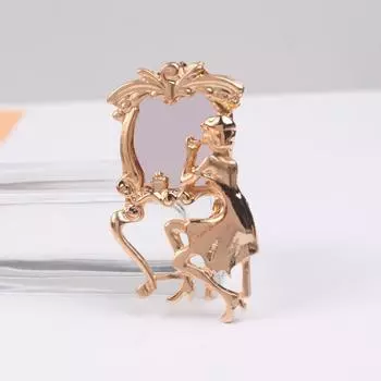 Креативная и простая женская брошь, которая смотрится в зеркало, нишевый дизайн, антибликовая пряжка, аксессуары для корсажа