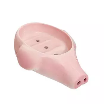 Креативная и забавная мыльница в виде пятачка, бытовая, для ванной комнаты, для столика для мытья рук, без сверления, с дренажем, керамическая подставка для мыла