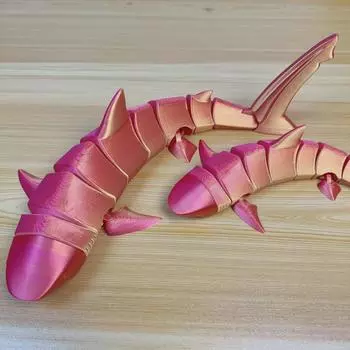 Креативная игрушка-акула, напечатанная на 3D-принтере: Подвижные соединения и свободное качание, идеально подходят для детей и декора