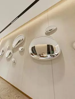 Креативная имитация стены из гальки из нержавеющей стали с каплями воды, декор для гостиничного освещения, роскошные подвески, настенный декор для гостиной