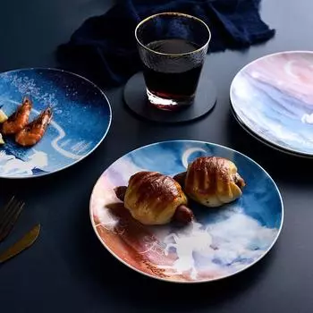 Креативная индивидуальная тарелка со звездой, керамическая тарелка для стейка, тарелка для салата, тарелка с фруктами, посуда, кухонные принадлежности