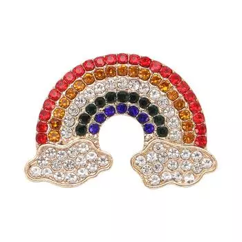 Креативная изысканная брошь-радуга из сплава, инкрустированная бриллиантами, брошь в виде аксессуара для одежды класса люкс