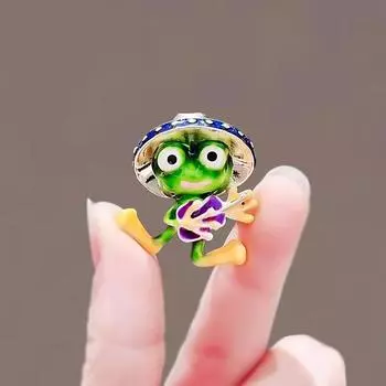 Креативная изысканная брошь в виде лягушки, милый мультяшный костюм, кардиган, корсаж, персонализированный рюкзак, ниша, булавка в виде животного, аксессуары