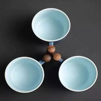 Креативная Изысканная кофейная чашка ручной работы, винтажная кофейная чашка с деревянной ручкой, кружки, чашки, кружки, посуда для напитков, кухня, столовая, бар, дом 70ml зелёный