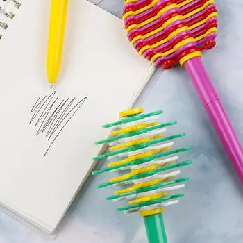 Креативная канцелярская пластиковая ручка для снятия давления, вращающаяся шариковая ручка с лепестками, игрушка для школьников, вращающаяся необычная ручка