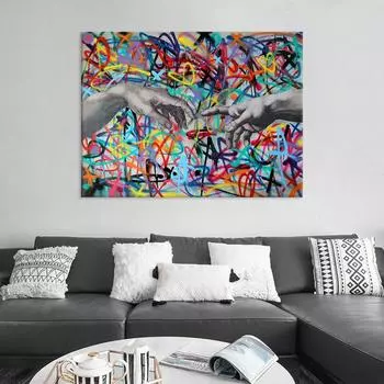 Креативная картина маслом Бытия, граффити, холст, картина, настенное искусство, домашние декоративные плакаты и принты для салона Cuadros Decoracion 21*30cm