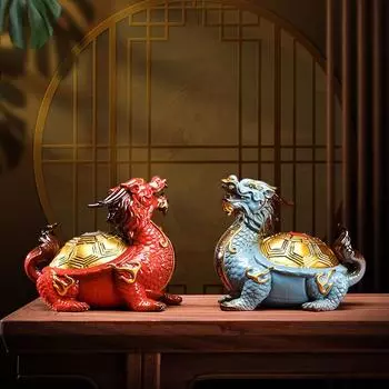 Креативная керамическая черепаха, украшение для магазина Bagua Dragon Turtle, предметы интерьера, гостиная, магазин, украшения, подарки на открытие офиса