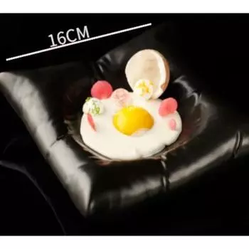 Креативная керамическая имитация подушки обеденная тарелка кухня квадратная тарелка белая черная десертная тарелка художественная концепция посуда