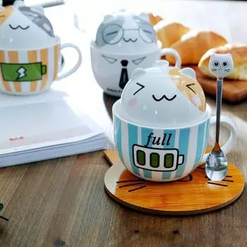 Креативная керамическая кружка с мультяшным котом A