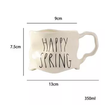 Креативная керамическая пара кружек неправильной формы, простая парная чашка в подарок, офисная кофейная чашка, чашка для завтрака, молока, чая 350ml