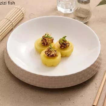 Креативная керамическая тарелка для димсамов, глубокая тарелка, десертное блюдо, блюдо для сашими, сервировочная тарелка, посуда для ресторана, молекулярная кулинария